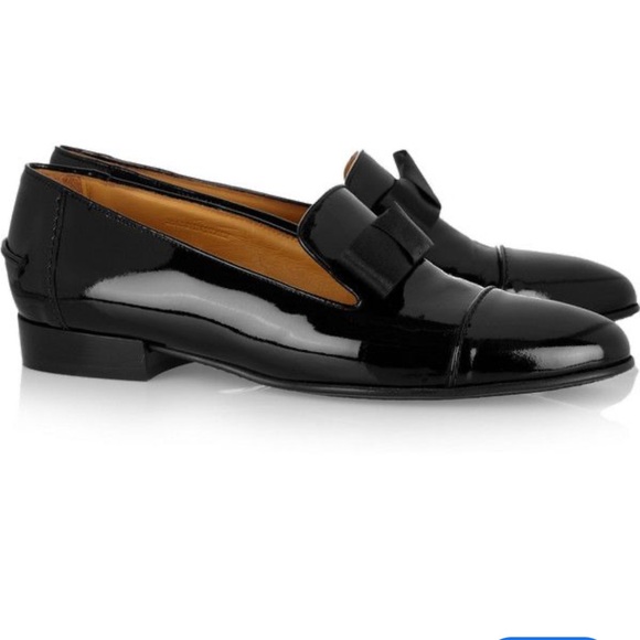 Lanvin Shoes - Lanvin Satin Bow patent leather loafers